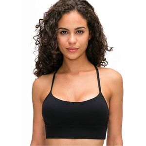 NWT Vonika Black Racerback Sports Bra